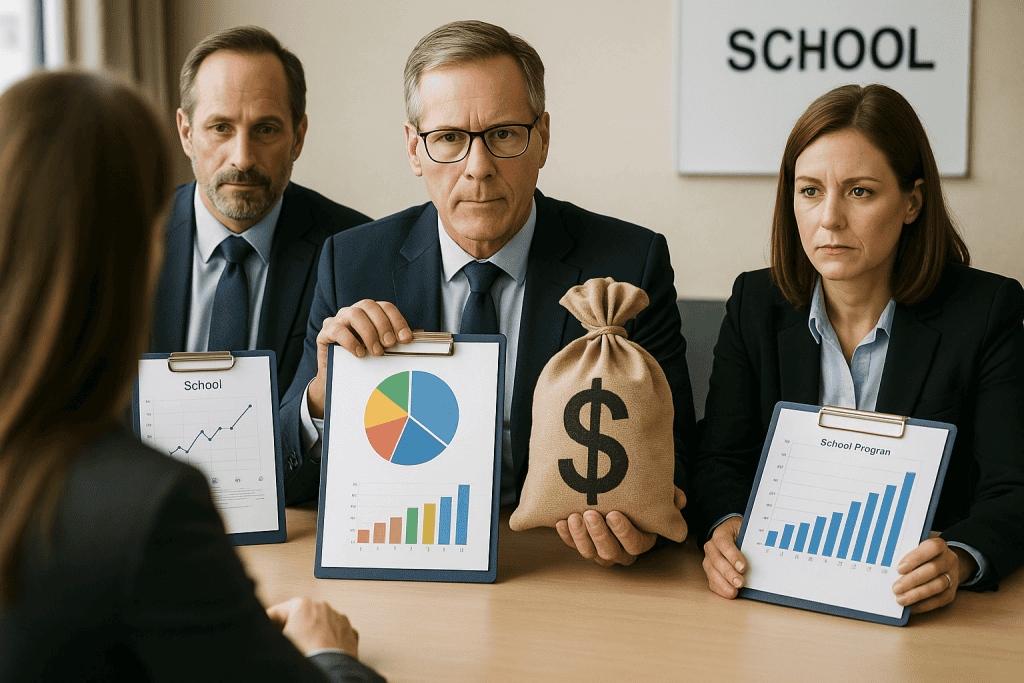 Corporate executives pitching overpriced reading programs to schools